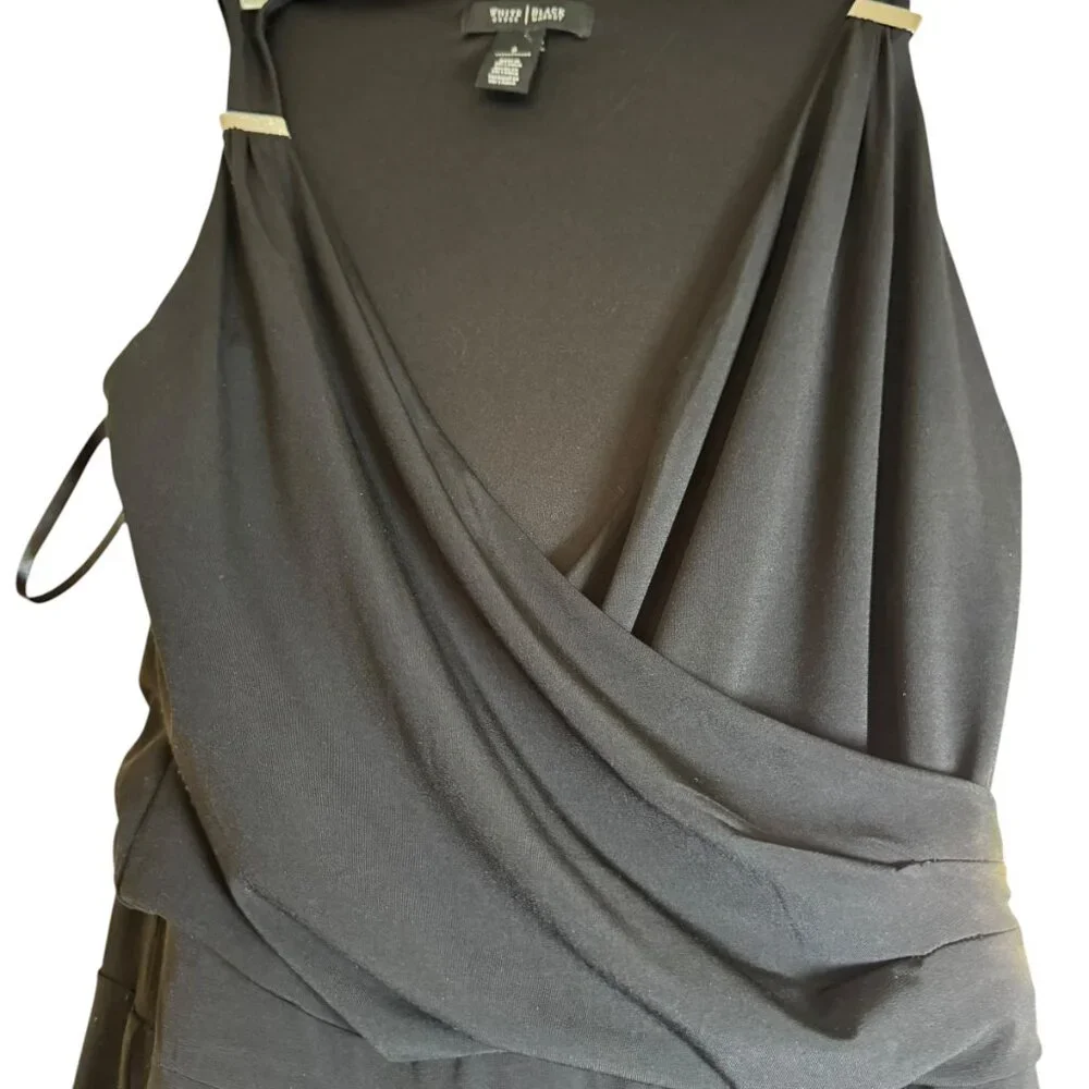 White House Black Market Black Sleeveless Wrap Jumpsuit Size 0 Elegant One-Piece - Picture 5 of 9
